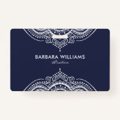 Witte en blauwe  kant minimaliseren badge (Voorkant)