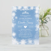 Witte en blauwe kerstavond 16e verjaardag Uitnodig Kaart (Staand voorkant)