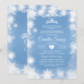 Witte en blauwe kerstavond 16e verjaardag Uitnodig Kaart (Voorkant / Achterkant)