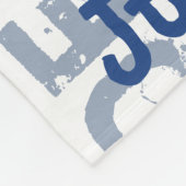 Witte en blauwe korte naam Herhalend patroon Moder Fleece Deken (Hoek)