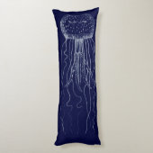 Witte en blauwe kwallen lichaamskussen (Achterkant (Verticaal))