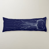 Witte en blauwe kwallen lichaamskussen (Voorkant)