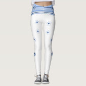Witte en blauwe Leggings (Voorkant)