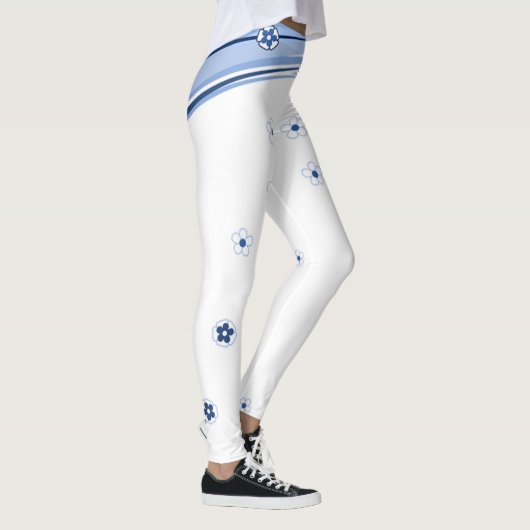 Witte en blauwe Leggings (Rechts)