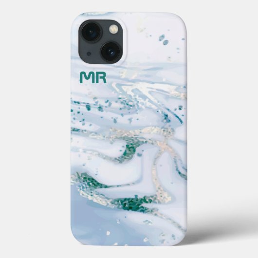 Witte en blauwe marmerzeugen Case-Mate iPhone case (Achterkant)