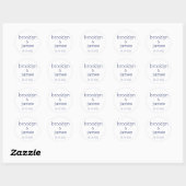 Witte en blauwe moderne trouwstickers ronde sticker (Vel)