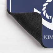 Witte en Blauwe Nautical Boat Anchor Muismat (Hoek)