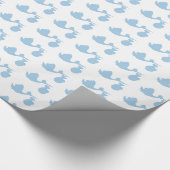 Witte en Blauwe Ooievaar Baby shower Gift Wrap Cadeaupapier (Hoek)