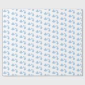 Witte en Blauwe Ooievaar Baby shower Gift Wrap Cadeaupapier (Vlak)