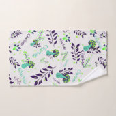 Witte en Blauwe Paddenstoelen Patroon Aangepaste B Handdoek (Handdoek)