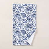 Witte en blauwe paisleypatroon bad handdoek (Handdoek)