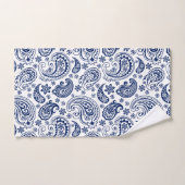 Witte en blauwe paisleypatroon bad handdoek (Handdoek)