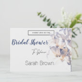 WITTE EN BLAUWE PATELE BLOEM ELEGANTE BRUIDSSLUIER KAART (Staand voorkant)