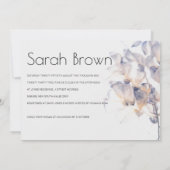 WITTE EN BLAUWE PATELE BLOEM ELEGANTE BRUIDSSLUIER KAART (Achterkant)