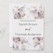 WITTE EN BLAUWE PATELE BLOEMIGE ELEGANTE BRUILOFT KAART (Voorkant)