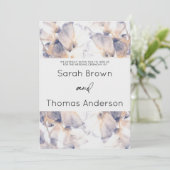 WITTE EN BLAUWE PATELE BLOEMIGE ELEGANTE BRUILOFT KAART (Staand voorkant)