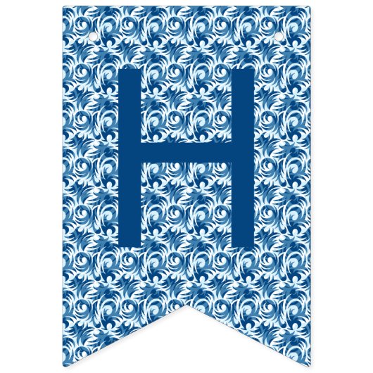 Witte en blauwe patroonmoerasstaart vlaggetjes (Tweede vlag)