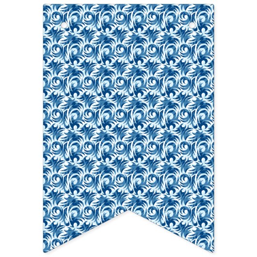 Witte en blauwe patroonmoerasstaart vlaggetjes (Eerste vlag)