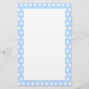 Witte en blauwe poka dot patroon. Krachtig. Briefpapier