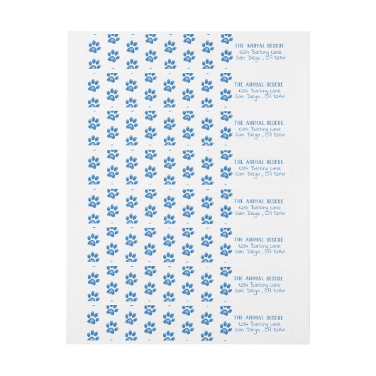 Witte en Blauwe Poot Prints Patroon Rescue Group (Vel)