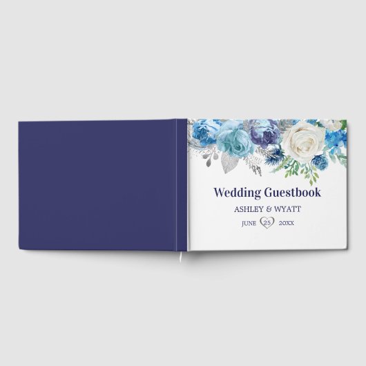 Witte en blauwe Rozen Gastenboek (Volledig)