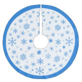 Witte en blauwe sneeuwvlok kerstboomrok kerstboom rok (Voorkant)