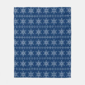 Witte en blauwe sneeuwvlokken voor kerstmis fleece deken (Voorkant)