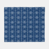 Witte en blauwe sneeuwvlokken voor kerstmis fleece deken (Voorkant (Horizontaal))