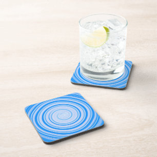 Witte en blauwe spiraal bier onderzetter