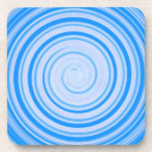 Witte en blauwe spiraal bier onderzetter (Voorkant)