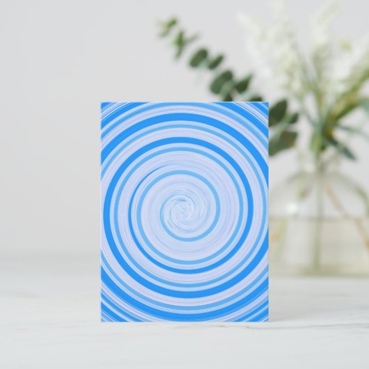 Witte en blauwe spiraal briefkaart (Staand voorkant)