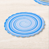 Witte en blauwe spiraal kartonnen onderzetters (Gekanteld)