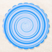 Witte en blauwe spiraal kartonnen onderzetters (Voorkant)