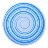 Witte en blauwe spiraal keramische knop (Voorkant)