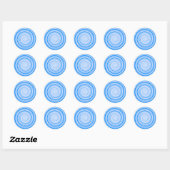 Witte en blauwe spiraal ronde sticker (Vel)