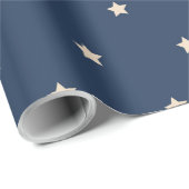 Witte en blauwe ster cadeaupapier (Rol Hoek)