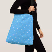 witte en blauwe stippen crossbody tas (Dichtbij)