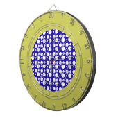 witte en blauwe stippen dartbord (Voorkant Rechts)
