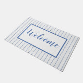 Witte en blauwe stippen Doormat Deurmat (Schuin)