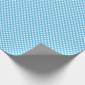 Witte en blauwe stippen Polka Cadeaupapier (Hoek)