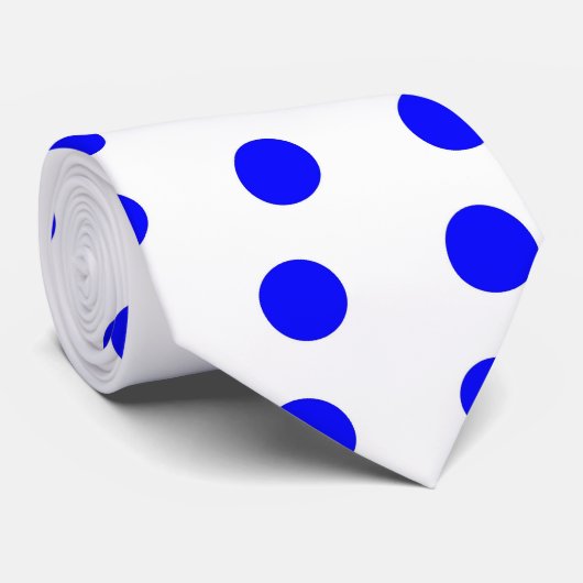 Witte en blauwe stipstropdas stropdas (Opgerold)