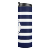 Witte en blauwe strepen en anker thermosbeker (Geroteerd rechts)