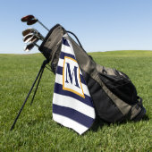 Witte en blauwe strepen golfhanddoek (Groen)