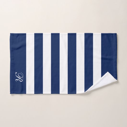 Witte en blauwe strepen patroon bad handdoek (Handdoek)