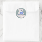 Witte en Blauwe Teddybeer Stickers (Tas)