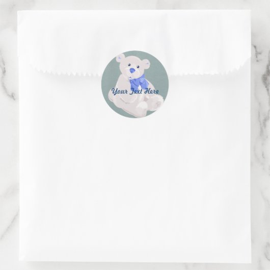Witte en Blauwe Teddybeer Stickers (Tas)