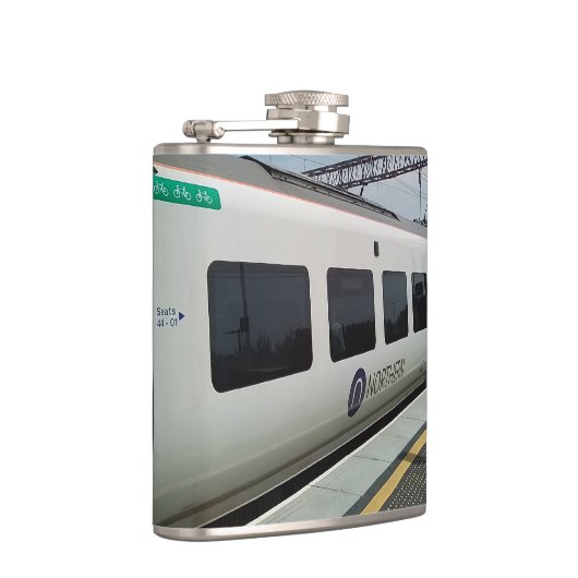 Witte en blauwe trein heupfles (Rechts)