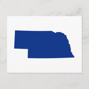 Witte en blauwe verhuisbericht naar Nebraska Briefkaart