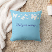 Witte en Blauwe Vlinder Persoonlijke Kussen Cadeau (Deken)