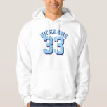 Witte en blauwe volwassenen | Sport Jersey Design Hoodie<br><div class="desc">Witte en blauwe volwassenen | Sport Jersey Design Mannen Jersey Hooded Sweatshirt</div>